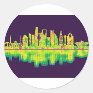 Riyadh Saudi Arabia Skyline Classic Round Sticker