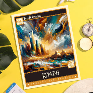 Riyadh, Saudi Arabia   Vintage Painting Postcard