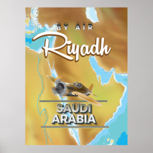 Riyadh Saudi Arabia vintage travel poster