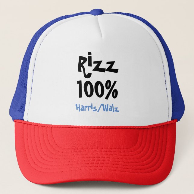 Rizz 100% Harris/Walz Trucker Hat (Front)