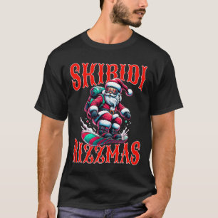 Rizz Christmas Funny Snowboard Santa Xmas Skibidi T-Shirt