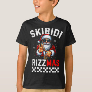 Rizz Christmas Santa 6 7 Funny Xmas Skibidi Rizzma T-Shirt