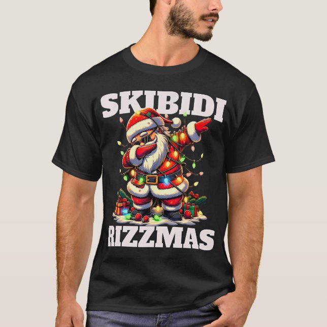 Rizz Christmas Santa Funny Xmas Gen Alpha Skibidi  T-Shirt (Front)