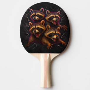 Rizz Em With The Tism Meme Autism Funny Racoon Ping Pong Paddle