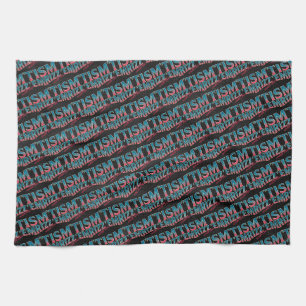Rizz Em With The Tism Meme Autism Funny Racoon Tea Towel