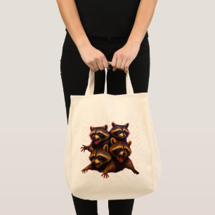 Rizz Em With The Tism Meme Autism Funny Racoon Tote Bag