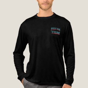 Rizz Em With The Tism Meme Autism Funny Racoon Tri-Blend Shirt