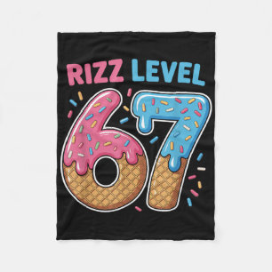 Rizz Level 67 Alpha Slang Gen 67th Number Ice Crea Fleece Blanket