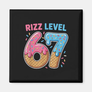 Rizz Level 67 Alpha Slang Gen 67th Number Ice Crea Magnet