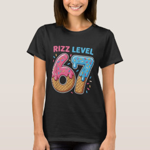Rizz Level 67 Alpha Slang Gen 67th Number Ice Crea T-Shirt