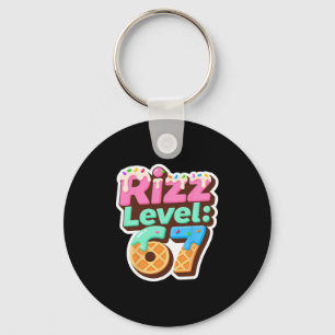 Rizz Level 67 Meme Shirt Ice Cream Drip Meme Six S Key Ring