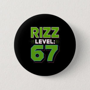 Rizz Level 67 Meme Shirt Youth Trend Six Seven 6 7 Cm Round Badge