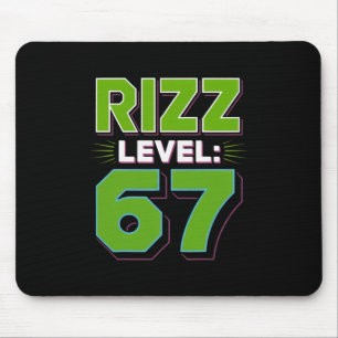 Rizz Level 67 Meme Shirt Youth Trend Six Seven 6 7 Mouse Pad