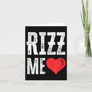 Rizz Me Heart Funny Valentine Day Kids Sigma Skibi Card