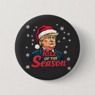 Rizz of The Season Funny Trump Christmas Santa 6 Cm Round Badge