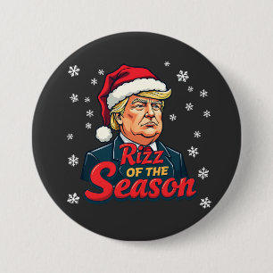 Rizz of The Season Funny Trump Christmas Santa  7.5 Cm Round Badge