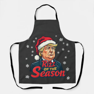 Rizz of The Season Funny Trump Christmas Santa  Apron