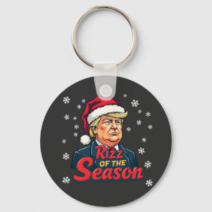 Rizz of The Season Funny Trump Christmas Santa Key Ring