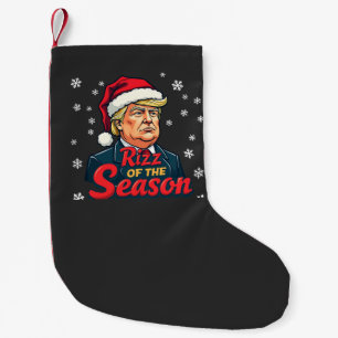 Rizz of The Season Funny Trump Christmas Santa  Small Christmas Stocking