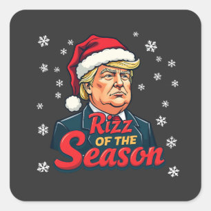Rizz of The Season Funny Trump Christmas Santa  Square Sticker