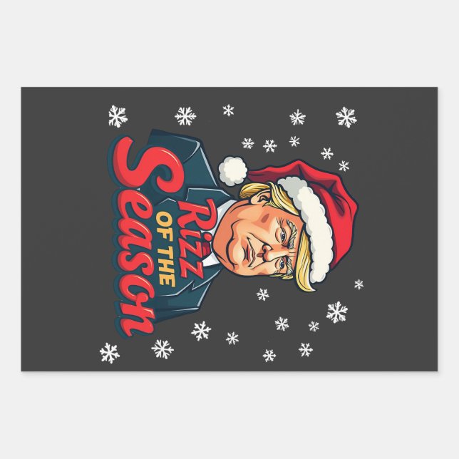 Rizz of The Season Funny Trump Christmas Santa  Wrapping Paper Sheet (Front)