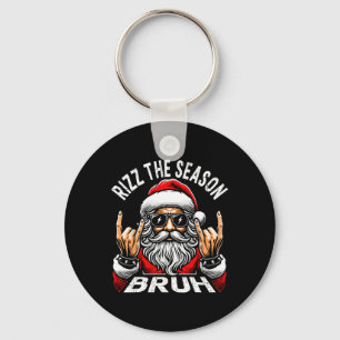 Rizz The Season Bruh Funny Christmas Rizzmas Santa Key Ring
