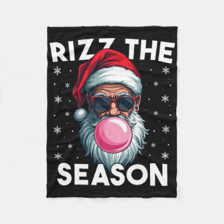 Rizz The Season Funny Christmas Rizzmas Cool Santa Fleece Blanket