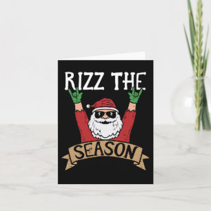Rizz The Season Funny Christmas Santa Rock Xmas Ro Card