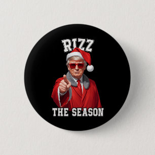 Rizz The Season Funny Trump Christmas Santa Claus 6 Cm Round Badge