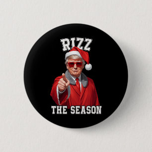 Rizz The Season Funny Trump Christmas Santa Claus 6 Cm Round Badge
