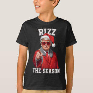 Rizz The Season Funny Trump Christmas Santa Claus  T-Shirt