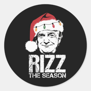 Rizz The Season Funny Trump Christmas Santa Pajama Classic Round Sticker