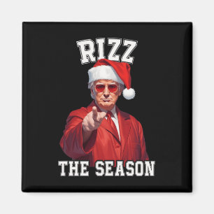 Rizz The Season Funny Trump Christmas Santa Pajama Magnet