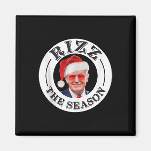 Rizz The Season Funny Trump Christmas Santa Pajama Magnet