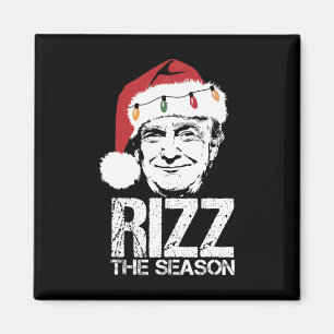 Rizz The Season Funny Trump Christmas Santa Pajama Magnet