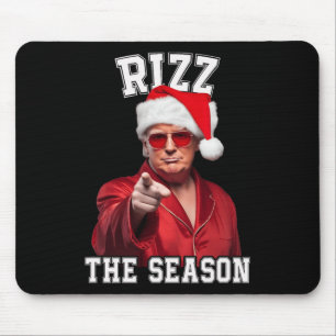 Rizz The Season Funny Trump Christmas Santa Pajama Mouse Pad