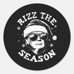 Rizz The Season Funny Trump Merry Christmas Santa Classic Round Sticker