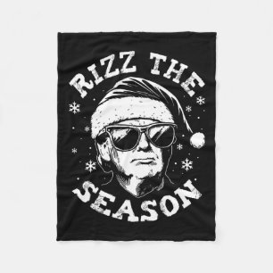 Rizz The Season Funny Trump Merry Christmas Santa Fleece Blanket