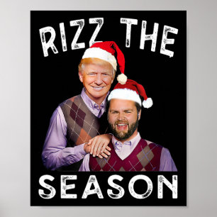 Rizz The Season Funny Trump Vance Christmas Santa  Poster
