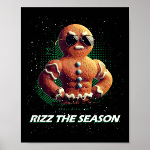 Rizz The Season Gingerbread Man Sigma Male Christm Poster