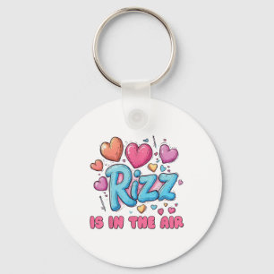 Rizz Valentines Day - Cute Hearts Meme Saying  Key Ring