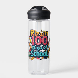 Rizzin 100 Days of School Gen Alpha Funny  Water Bottle