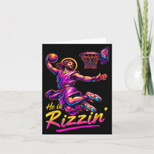 Rizzin Basketball Jesus Has Rizzen Easter Card