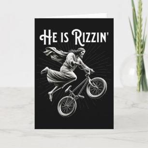Rizzler Getting Air Funny Rizz He Is Rizzin Jesus  Card