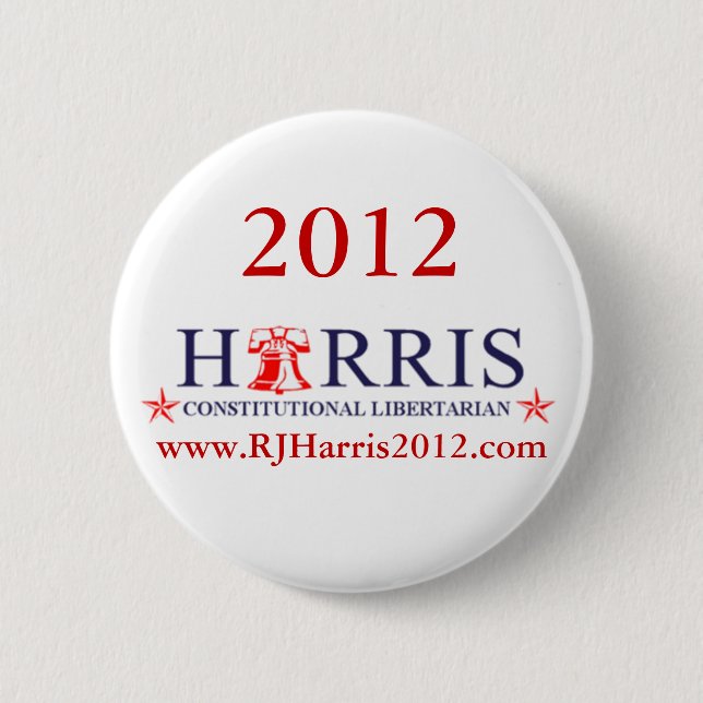 RJ Harris 2012 for President Button (Front)