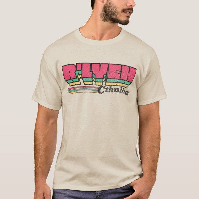 R'lyeh Retro Label Cthulhu T-Shirt (Front)