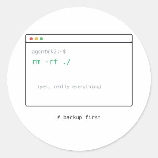 rm -rf / - Dev Sticker Gift