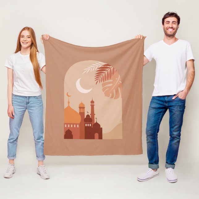  Rmadan Kareem Aesthetic Boho Fleece Blanket (In Situ)