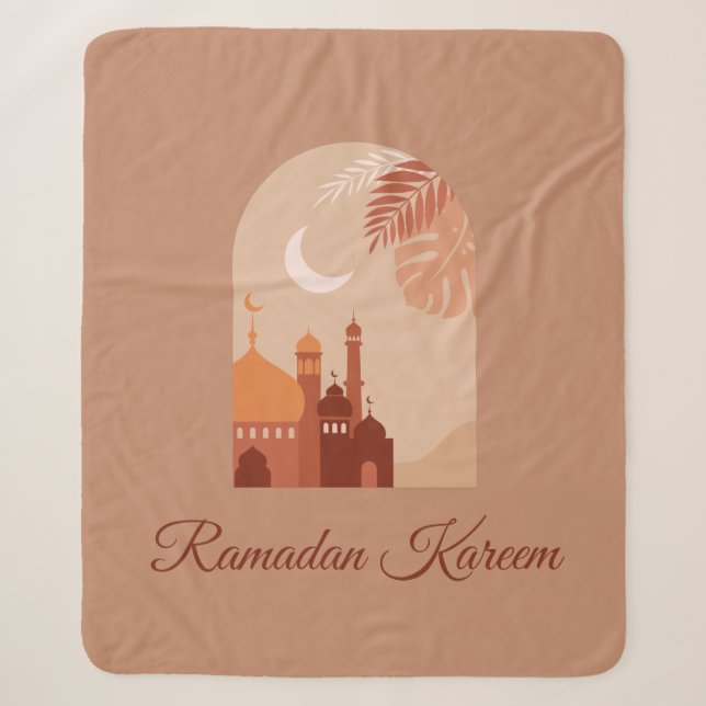  Rmadan Kareem Aesthetic Boho Fleece Blanket (Front)
