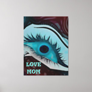 rmdesignflo55 elegant green eye love mum design canvas print